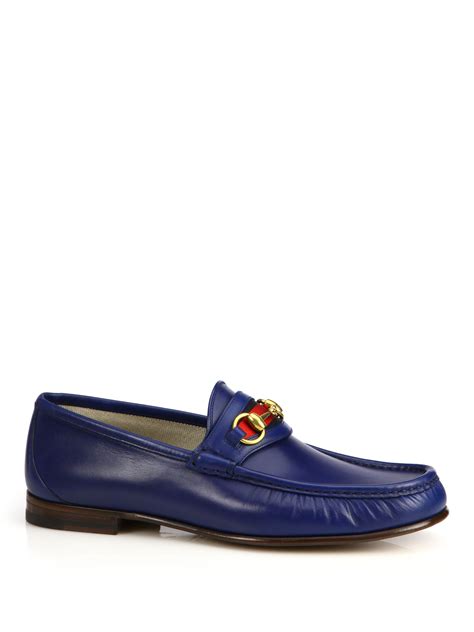 gucci blue loafers men's